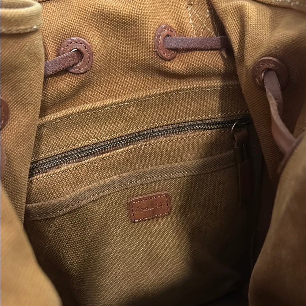 Brown Canvas Drawstring Backpack - image 3